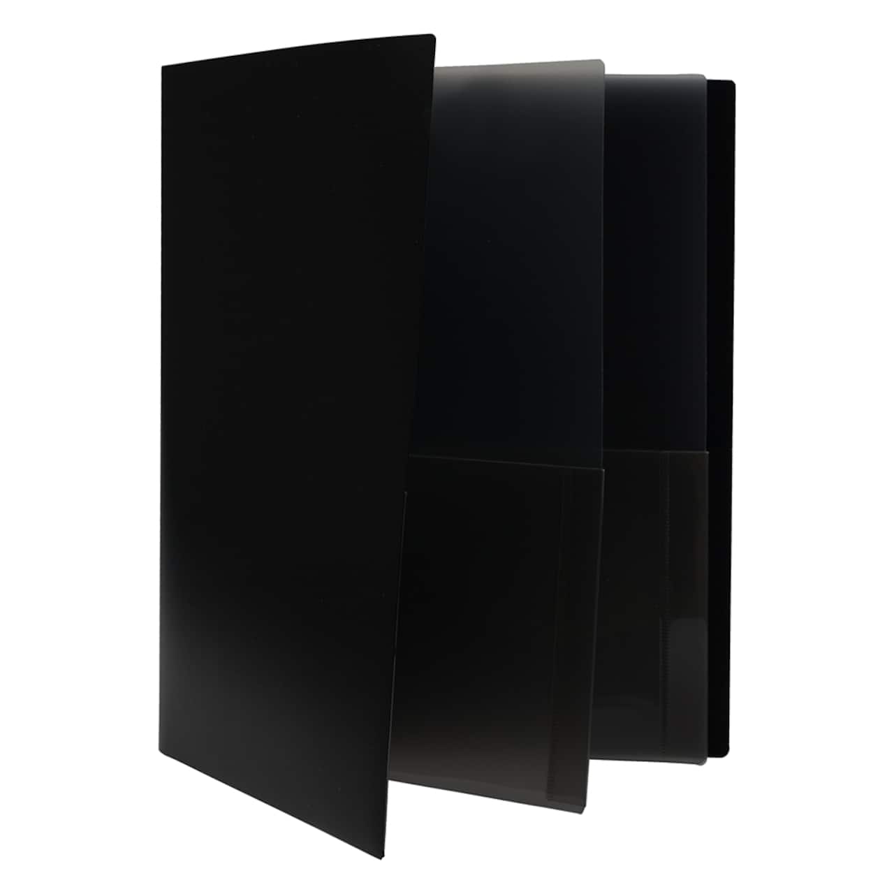JAM Paper Heavy Duty Plastic 6-Pocket Folder, 2ct.